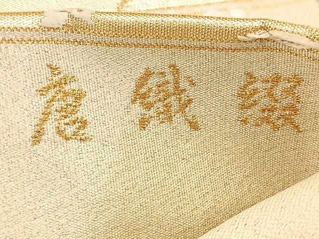 平和屋着物◎六通柄袋帯　唐織綴　色紙草花文　金糸　正絹　逸品　BAAT5162jr