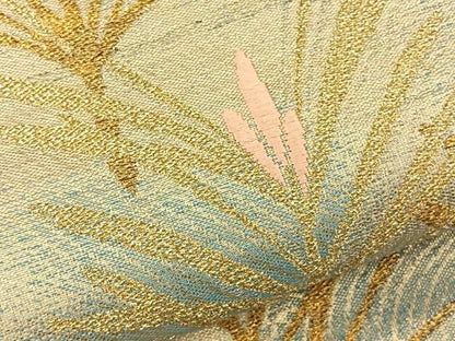 平和屋着物◎六通柄袋帯 唐織 若松文 金糸 正絹 逸品 BAAT5164jr