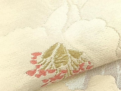 平和屋着物◎六通柄袋帯 唐織 カトレア 金銀糸 正絹 逸品 BAAT5204jr