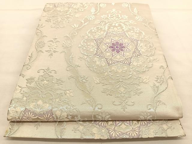 平和屋着物◎六通柄袋帯　唐織　宝相華　金糸　正絹　逸品　BAAT5364hv