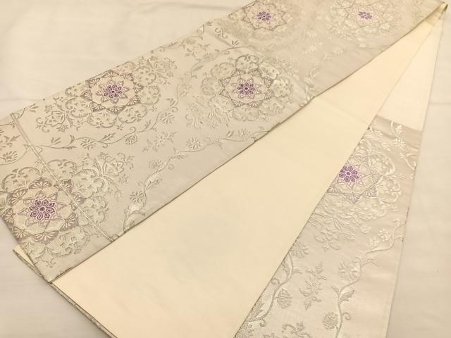 平和屋着物◎六通柄袋帯　唐織　宝相華　金糸　正絹　逸品　BAAT5364hv