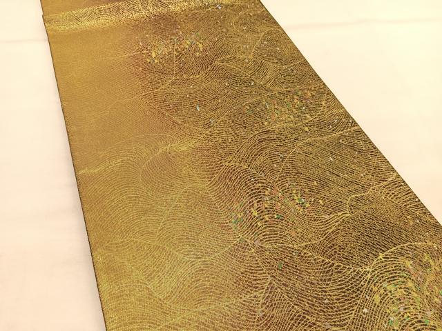 平和屋着物◎六通柄袋帯 箔散らし文様 金銀彩 引箔 正絹 逸品 BAAT5375hv