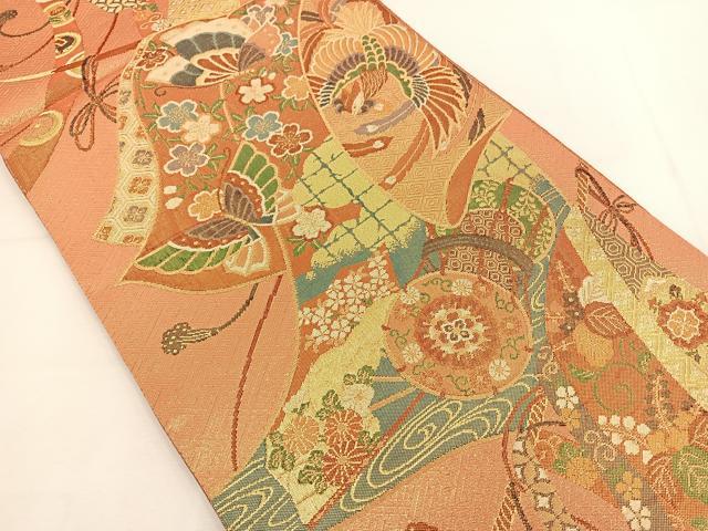 平和屋着物◎九百佐賀錦　六通柄袋帯　織匠宝文　金糸　正絹　逸品　BAAT5586yt