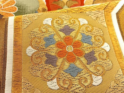 平和屋着物◎六通柄袋帯 唐織 亀甲大華文 金糸 正絹 逸品 BAAT5665xa