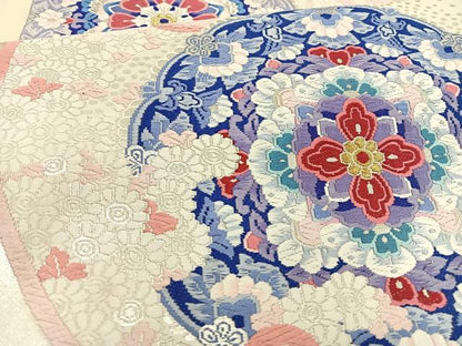 平和屋着物◎六通柄袋帯 唐織 絵皿文 金銀糸 正絹 逸品 BAAT5670xa
