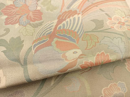 平和屋着物◎六通柄袋帯 更紗花鳥文 正絹 逸品 BAAT5692xa