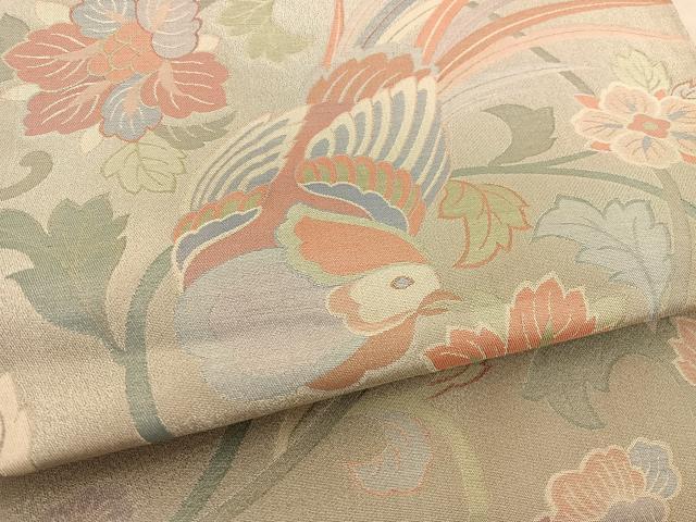 平和屋着物◎六通柄袋帯 更紗花鳥文 正絹 逸品 BAAT5692xa