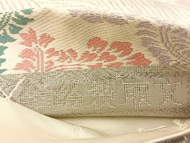 平和屋着物◎六通柄袋帯 唐織 錦絵裂取文 金銀糸 正絹 逸品 BAAT5700xa