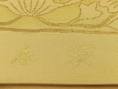 平和屋着物◎六通柄　本袋帯　更紗花文　金糸　正絹　逸品　BAAT5709xa