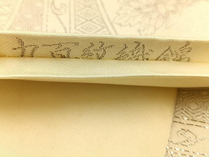 平和屋着物◎六通柄袋帯 唐織 九百絞織錦 花鳥文 プラチナ箔 正絹 逸品 BAAT5710xa