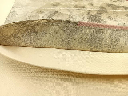 平和屋着物◎六通柄袋帯 手織 切金文様 引箔 正絹 逸品 BAAT5715xa