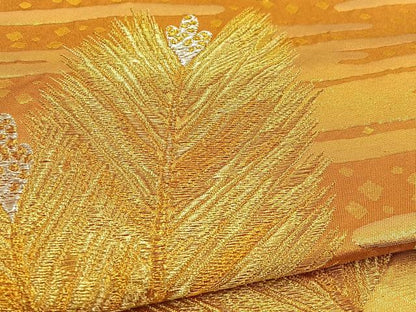 平和屋着物◎六通柄袋帯 松葉 金銀糸 正絹 逸品 BAAT5806xa