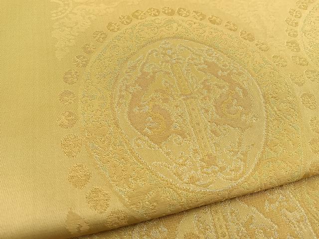 平和屋着物◎六通柄 本袋帯 上品錦 花絵皿文 金銀糸 正絹 逸品 BAAT5809xa
