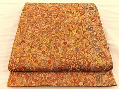 平和屋着物◎六通柄袋帯 更紗花文 正絹 逸品 BAAT5837xa