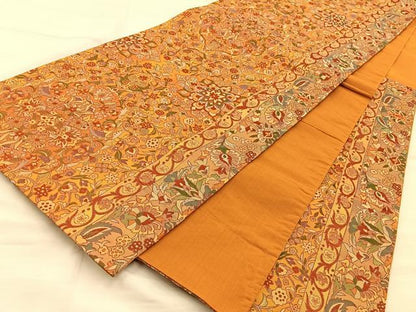 平和屋着物◎六通柄袋帯 更紗花文 正絹 逸品 BAAT5837xa