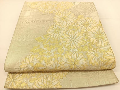 平和屋着物◎六通柄袋帯　菊水文　金銀糸　正絹　逸品　BAAT5993yc