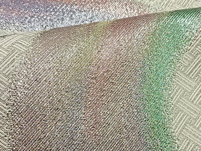 平和屋着物◎六通柄袋帯 絣文様 銀糸 正絹 逸品 BAAT6001ea