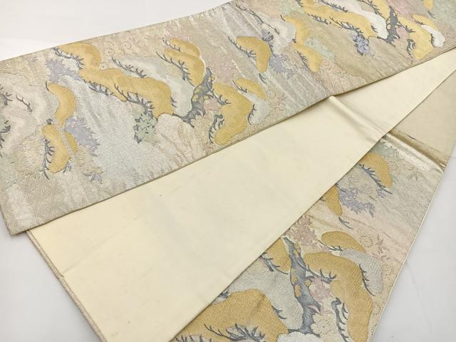 平和屋着物◎六通柄袋帯 松 金銀糸 正絹 逸品 BAAT6016ea