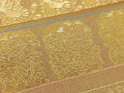 平和屋着物◎六通柄袋帯 横段名物裂 金銀糸 正絹 逸品 BAAT6032ea
