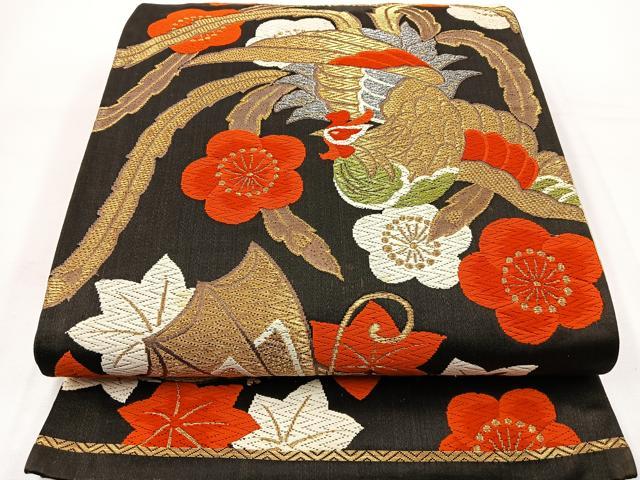 平和屋着物◎六通柄袋帯 唐織 鳳凰文 金銀糸 正絹 逸品 BAAT6035ea
