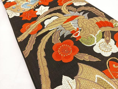 平和屋着物◎六通柄袋帯 唐織 鳳凰文 金銀糸 正絹 逸品 BAAT6035ea