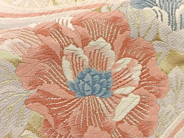 平和屋着物◎六通柄袋帯 唐織 鳳凰花文 金糸 正絹 逸品 BAAT6063ea