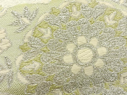 平和屋着物◎六通柄袋帯 唐織 正倉院花文 銀糸 正絹 逸品 BAAT6104ea