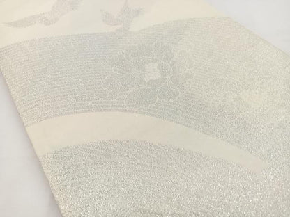 平和屋着物◎両面 六通柄袋帯 唐織 花鳥文 金銀糸 正絹 逸品 BAAT6128ea