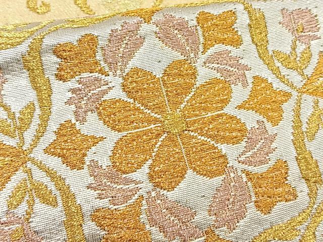 平和屋着物◎六通柄袋帯 正倉院花文 金糸 正絹 逸品 BAAT6139ea