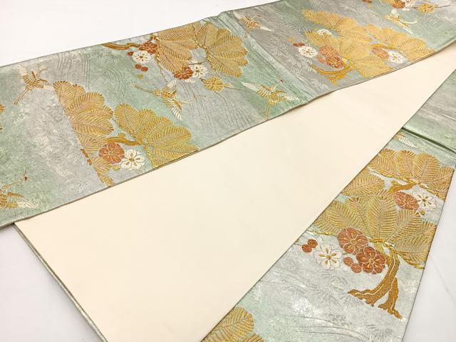 平和屋着物◎六通柄袋帯 唐織 松鶴梅花文 金銀糸 引箔 正絹 逸品 BAAT6155ea