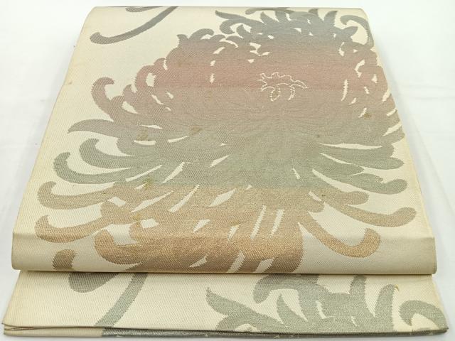 平和屋着物◎六通柄袋帯 乱菊 金糸 正絹 逸品 BAAT6162ea