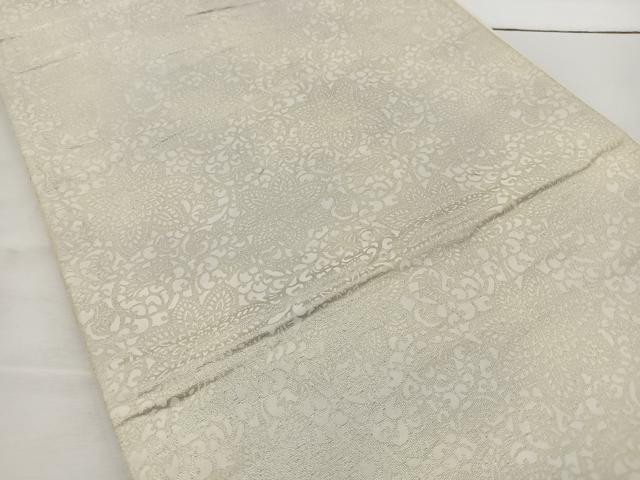 平和屋着物◎六通柄袋帯 正倉院花文 銀糸 正絹 逸品 BAAT6184ea
