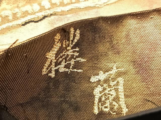 平和屋着物◎六通柄袋帯 楼蘭 金糸 正絹 逸品 BAAT6350hv