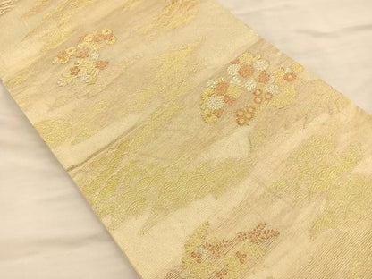 平和屋着物＊夏物　六通柄袋帯　蒔絵秋草文紋　金糸　正絹　逸品　BAAT6442du