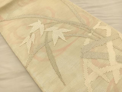 平和屋着物＊夏物 太鼓柄袋帯 籬草花文 正絹 逸品 BAAT6577du