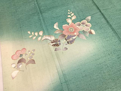 平和屋着物●訪問着　作家物　紬地　辻が花　金彩　正絹　逸品　BAAT6623hv