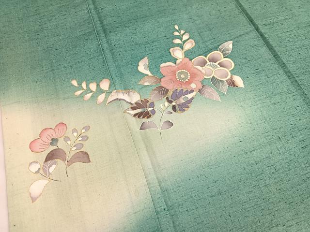 平和屋着物●訪問着　作家物　紬地　辻が花　金彩　正絹　逸品　BAAT6623hv