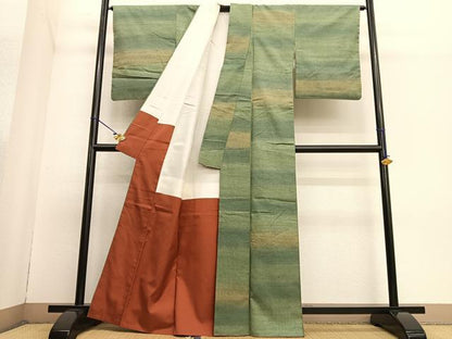 平和屋着物●上質な紬 霞文 正絹 逸品 BAAT6625hv