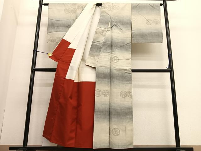 平和屋着物●結城紬 花丸文 正絹 逸品 BAAT6627hv