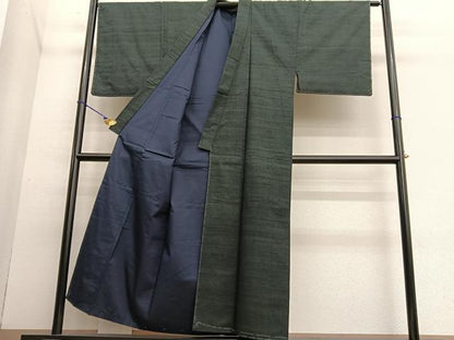 平和屋着物●男性 紬 アンサンブル 霞文 正絹 逸品 未使用 BAAT6633hv