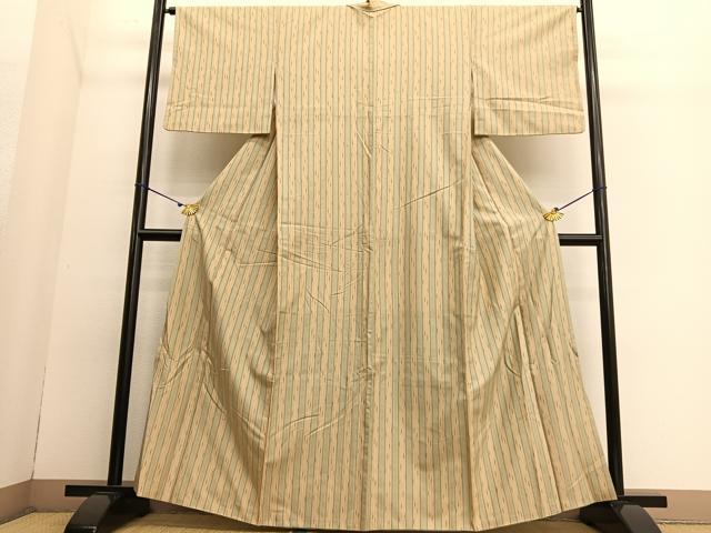 平和屋着物●上質な紬　間道　正絹　逸品　BAAT6636hv