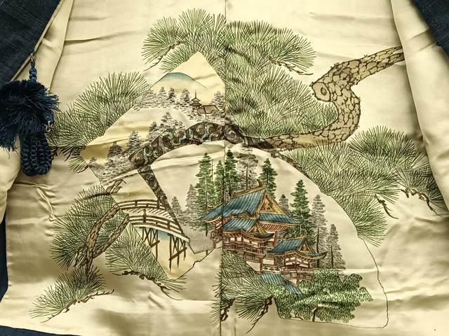 平和屋着物●男性 紬 アンサンブル 霞文 正絹 逸品 BAAT6651hv