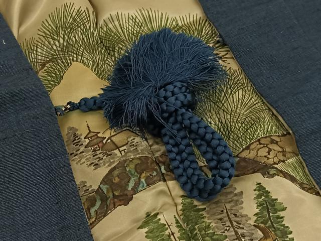 平和屋着物●男性 紬 アンサンブル 霞文 正絹 逸品 BAAT6651hv