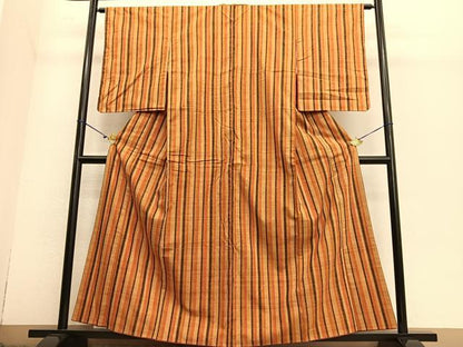 平和屋着物●上質な紬 間道 正絹 逸品 未使用 BAAT6657hv