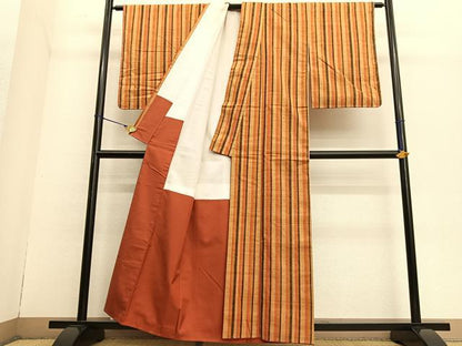 平和屋着物●上質な紬 間道 正絹 逸品 未使用 BAAT6657hv