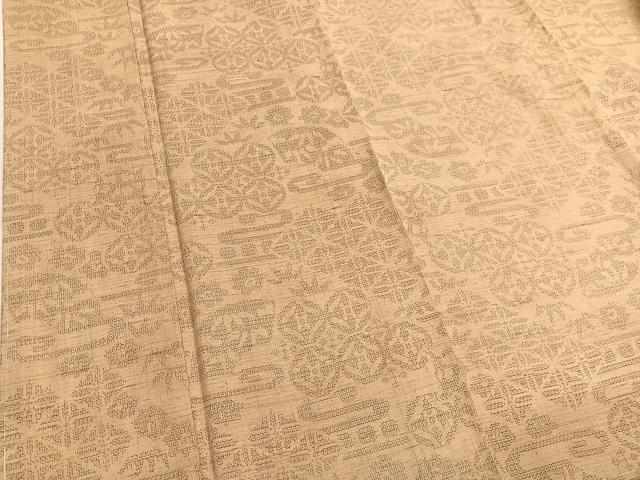 平和屋着物●結城紬 100亀甲 有職花文 正絹 逸品 未使用 BAAT6677hv