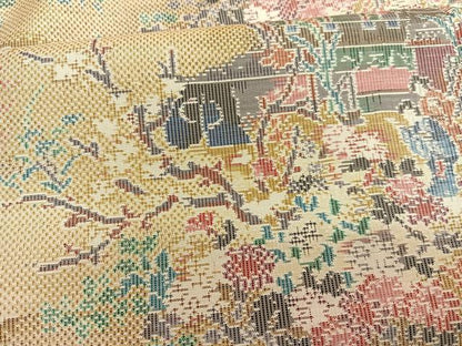 平和屋着物●本場大島紬　人物風景文　正絹　逸品　BAAT6684hv