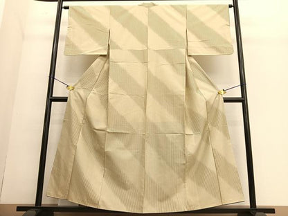 平和屋着物●上質な紬 縞 正絹 逸品 未使用 BAAT6691hv