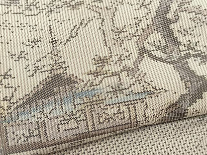 平和屋着物●本場大島紬 風景文 正絹 逸品 BAAT6697hv