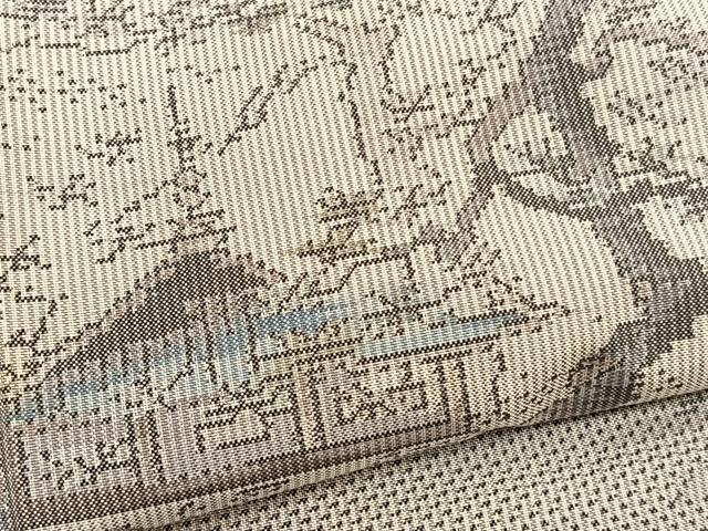 平和屋着物●本場大島紬 風景文 正絹 逸品 BAAT6697hv